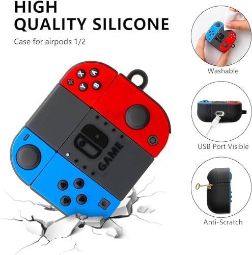 Image of [2Pack] Gedicht for Airpods 3rd Generation Case, Cute AirPods 3 Cartoon Character Case,Unique Design Funny Fun Kawaii 3D Cartoon Characters Silicone AirPods 3 Case for Men Women,Games Console