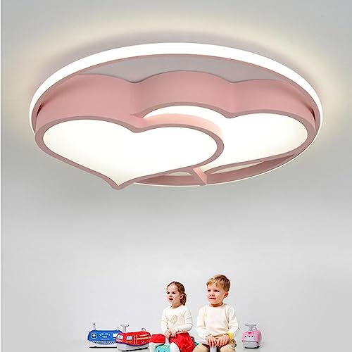 Plafonnier LED enfant rose en forme de cœur réglable avec télécommande - 8