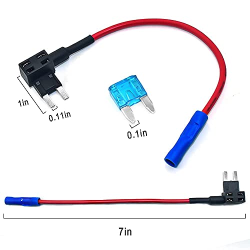 Mcigicm 12V Fuse Holder Add-A-Circuit Fuse Tap Adapter Mini Atm Apm Blade Fuse Holder, 10 Pack #TOP4