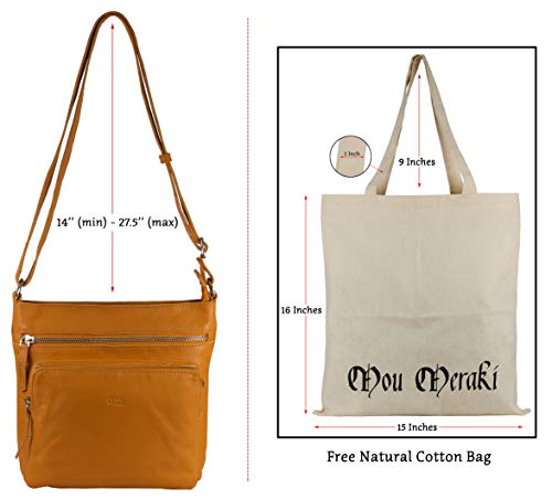 Image of Genuine Leather Crossbody Purse and Handbags - Crossover Bag Over the Shoulder Women