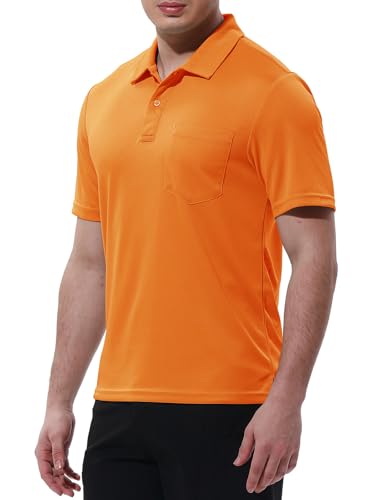 Image of Rdruko Men's Polo Shirts Short Sleeve Quick Dry Outdoor Golf Sports Shirts with Pocket