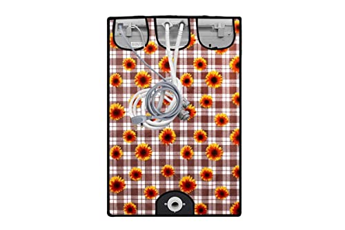 Image of Stylista Washing Machine Cover Compatible for Bosch 8 kg Front Load WAT24463IN Gingham Floral Pattern Coffee