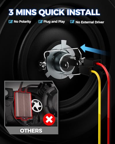 Image of Marsauto H4 Bulbs, 800% Super Bright H4 Light Bulbs, 48000LM 1:1 Mini M1S 9003 Driving Light, 20000RPM Cooling Fan Fog Light, IP68, 3MIN Play and Plug, Pack of 2