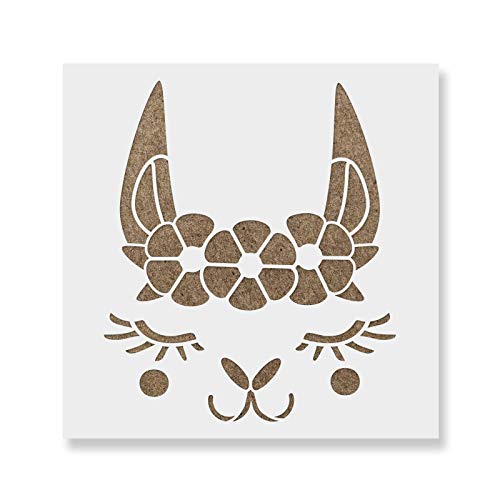 Llama Face Stencil - Alpaca Stencil, Children Stencil, Llama Stencil, Fabric Stencils, Animals Stencil