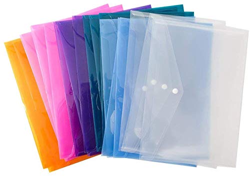 Image of DIY Crafts Style No # 3, Pack of 36 Pc, Poly Envelope Folder with Snap Button Closure, Waterproof Transparent Project En(Style No # 3, Pack of 36 Pc)