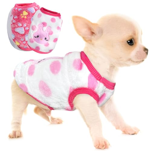 Hundepullover aus Fleece, Größe XXS, Chihuahua, niedlich, für den Winter, Größe XS, Dackel, 2...