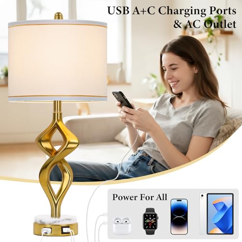 Lámpara de Mesa Moderna Escultural con USB y Base de Mármol miniatura 2