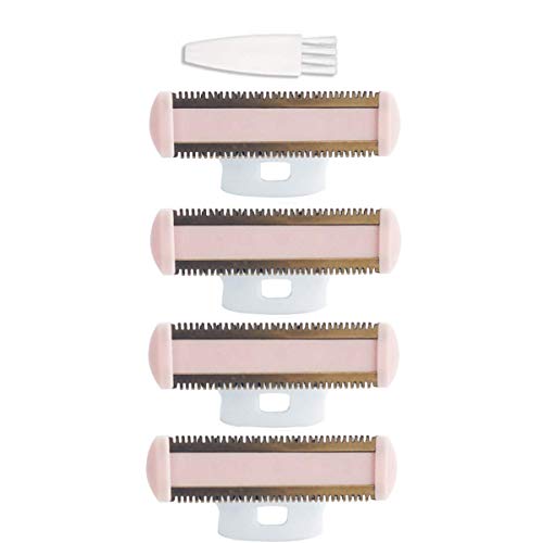 Body Ladies Shaver Replacement Heads, Blades for Women Shaver, Razor and Trimmer for Perfect Finishing and Smooth Touch for Ladies Bikini Lines, Legs, Under Arms, As Seen ON TV, Gold Rose, 4 Counts