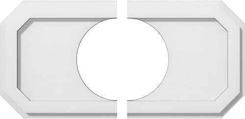 Miniatura 128 de Ekena Millwork CMP36X18ED-03000 Medallones de techo de uretano contemporáneo de PVC de grado arquitectónico Emerald 36"W x 18"H x 3"ID x 12 1/2"C x