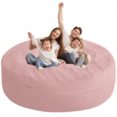 Image of HABUTWAY XX-Large Bean Bag Chair: Giant 7' Memory Foam Furniture Bean Bag Chairs for Adults with Microfiber Cover 7Ft（Pink）