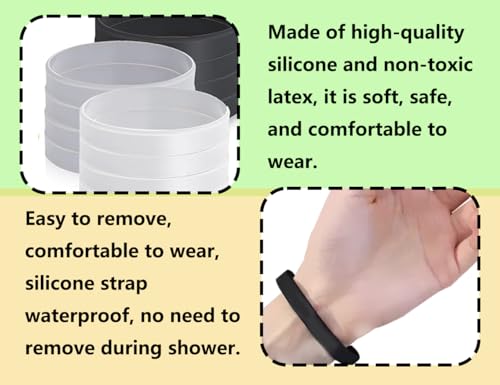 ZoeTekway 12 Stück Silikonarmband,Blanko Silikon Armband,Herren Damen Kinder Einfarbig Armbänder,für Fitness Laufen Sport Party Geschenke(Schwarz,Weiß und Grau)