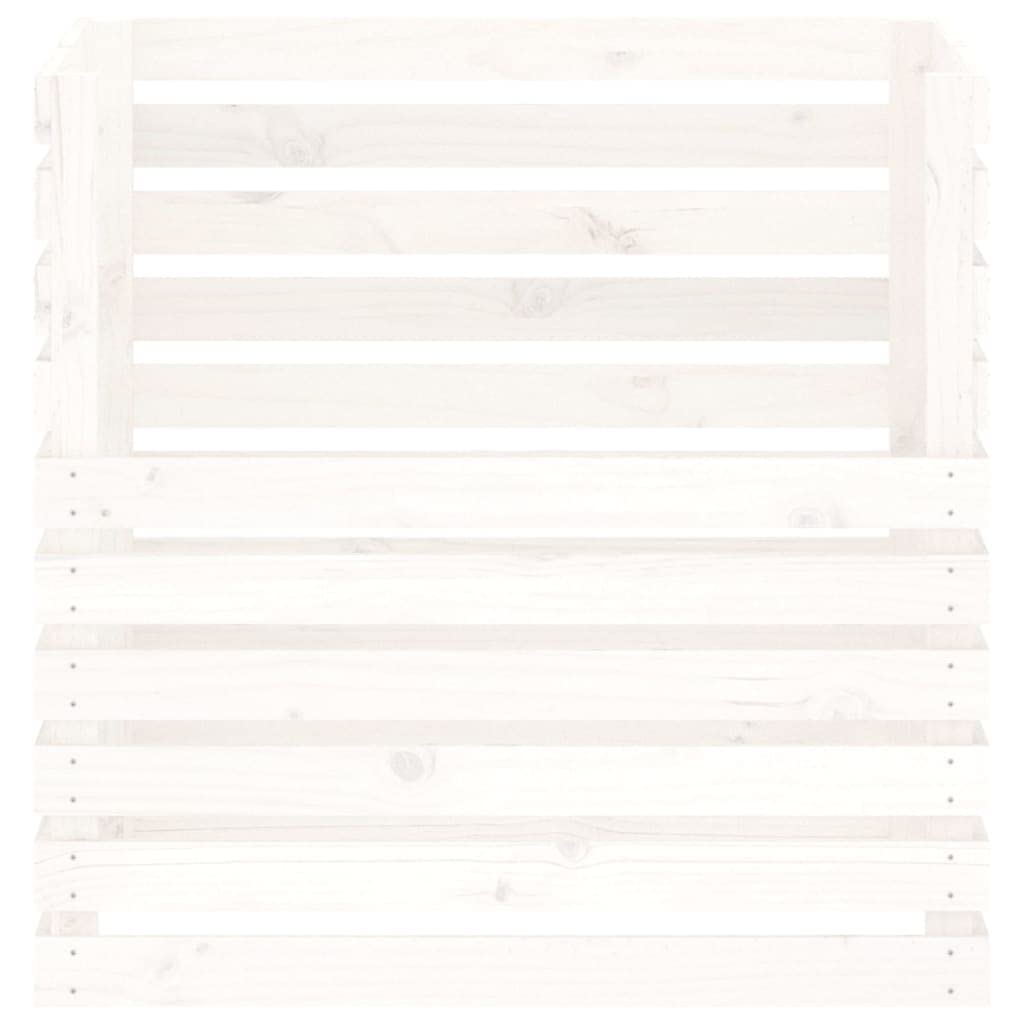 INLIFE Compostador blanco 80 x 80 x 78 cm madera maciza de pino, 14,45 kg, 822188