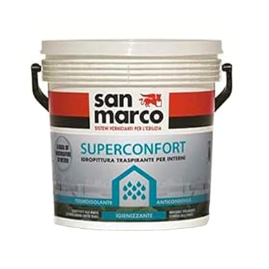 Foto di San Marco SUPERCONFORT Pittura per interni anticondensa termoisolante traspirante antimuffa, colore: Bianco, size: 4 lt