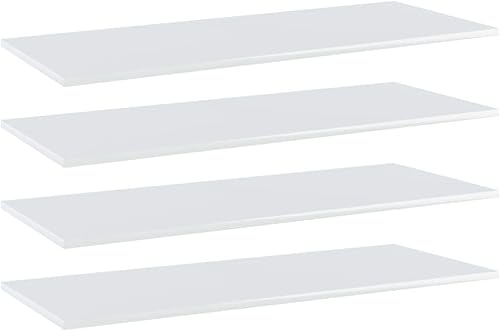 Miniatura 325 de Juego de 4 tableros de estantería, paneles de repuesto, unidades de almacenamiento, estantes de exhibición organizadores, gris hormigón, 31.5 x 11.8