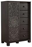 Signature Design by Ashley Paxberry BOHO 5 Drawer Dressing Chest with Slider Door & 3 Adjustable...