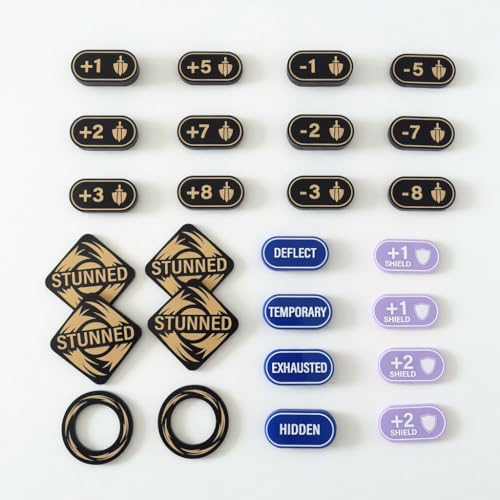 Nexusia 54pcs Acrylic Tokens Compatible with Riftbound TCG - Tactical Battle Counters, Might Modifiers, Stunned & Shield Markers