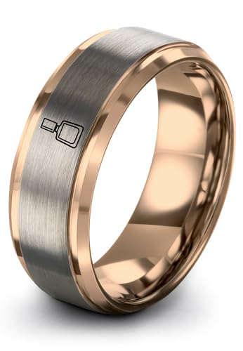 Zealot Jewelry Gift for Nail Polish Fan Nail Polish Bottle Ring Rose Gold Tungsten for Women Wedding...