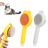 2 Stück Bürste, Selbstreinigende Haustierbürste, Fellpflegebürste für Haustiere, Pflegekamm für Katzen und Hunde, Katze Grooming mit Release Taste, Für Lang Und KurzhaarpflegeMassagen