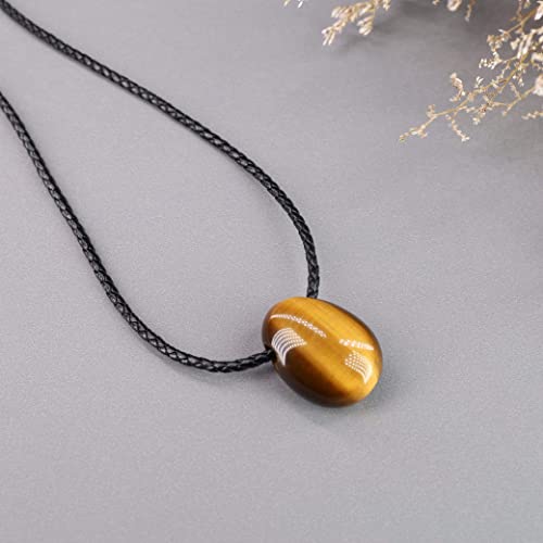 COAI Unisex Glückskette aus Tigerauge Wassertropfen Anhänger Lederkette