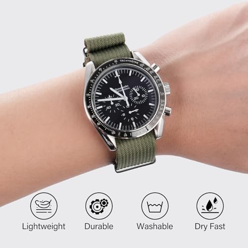 Image of TACTICAL FROG Nylon Watch Band 18mm 19 mm 20mm 22 mm 24 mm, Waterproof Military Watch Straps Replacement for Men Women, With Stainless Steel Buckle