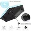 REXERA Travel Mini Folding Compact Umbrella with Case, Manual Open 6 Ribs Lightweight Portable, Small Sun & Rain Pocket Umbrella for Girls and Women- Use in Rain & Summer (Skyblue)