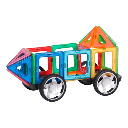 Magforma Blocos Magnéticos Vazados 20 peças com Rodas, blocos magnéticos