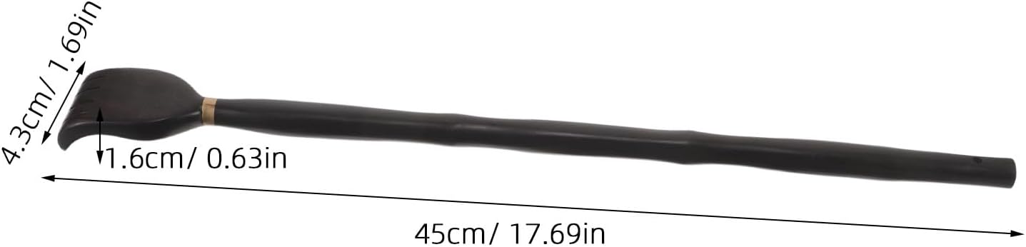 Handheld Back Scratcher Wood Crafted Hand Shape Scratch Tool for Adults Extra Long Wooden Tool for Back Itch Relief and Massage, 17.3-Inch