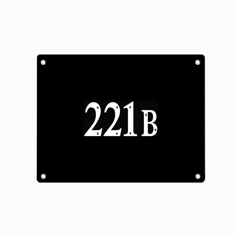 Pibonto Women's Wall Art Sherlock 221B Holmes Address Metal Tin Sign Wall Plaque For Home Bathroom Restaurants Kitchen Garden Cave Garage Office Bar Cafe Decor Poster Gift For Men Girls Boys 8X5.5 Inch Plaque Tin Sign