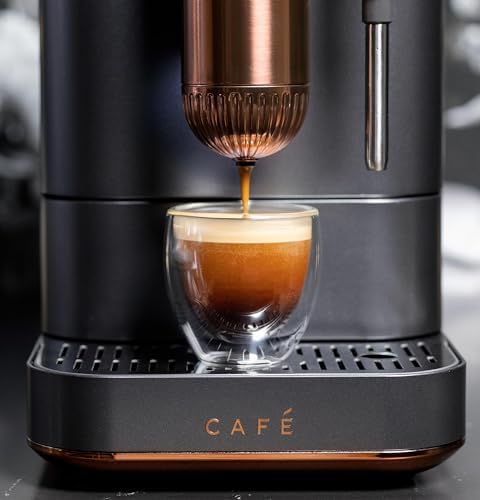 Café Affetto Automatic Espresso Machine + Milk Frother | Built-In & Adjustable Espresso Bean Grinder | One-Touch Brew in 90 Seconds | Matte Black, 1.2 Liter, (C7CEBBS3RD3) by Café - Image 8