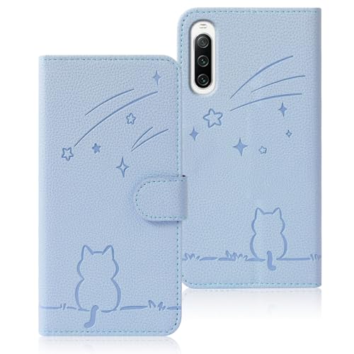 Rosbtib Xperia 10 IV ケース 手帳型 エクスペリア10 iv ケース 流れ星子猫 so-52c ケース SOG07 A202SO ケース 可愛い 猫柄 Xperia10 iv ケース 耐衝撃 xperia 10 iv スマホケース オシ