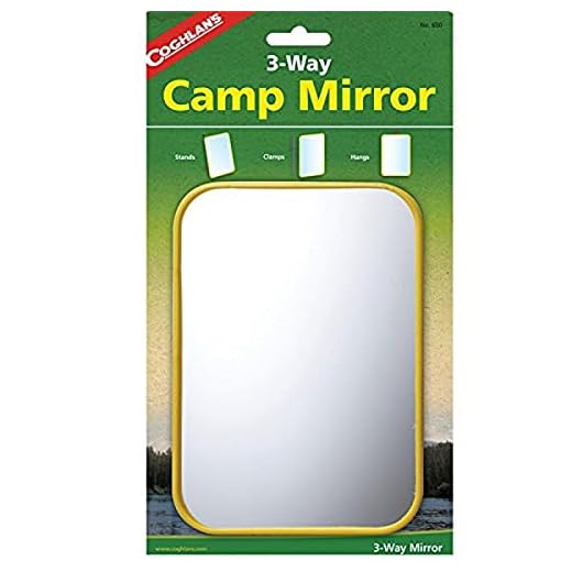 Coghlan's Espelho de acampamento de 3 vias, amarelo