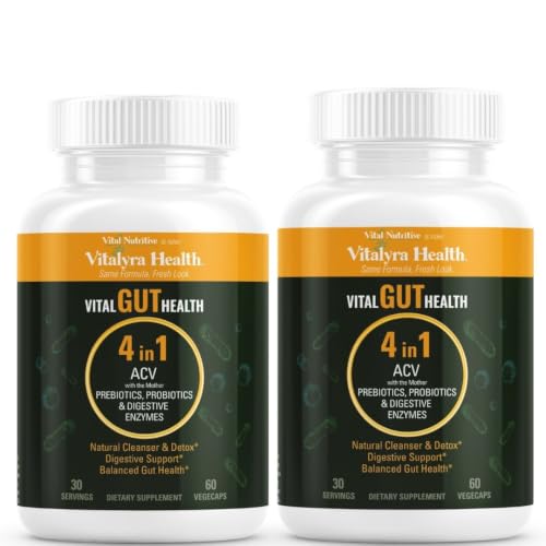 VITAL NUTRITIVE Gut Health Supplement 4-in-1, Apple Cider Vinegar & Enzymes