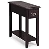 Tangkula Narrow End Table Slim Side Table with Drawer and Open Shelf Small End Tables for Small Spaces Narrow Nightstand Bedside Table for Living Room Bedroom 98 x 236 x 236 Inches 1 Coffee