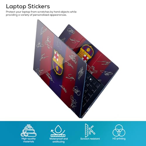 Image of Galaxsia FCB Club Top+Wrist Pad Vinyl Laptop Skin /Sticker /Cover Upto 15.6 Inches Laptops Laminated-Removable-HD Quality Compatible for Hp-Dell-Sony-Lenovo-Asus etc.(15x10 Inches)