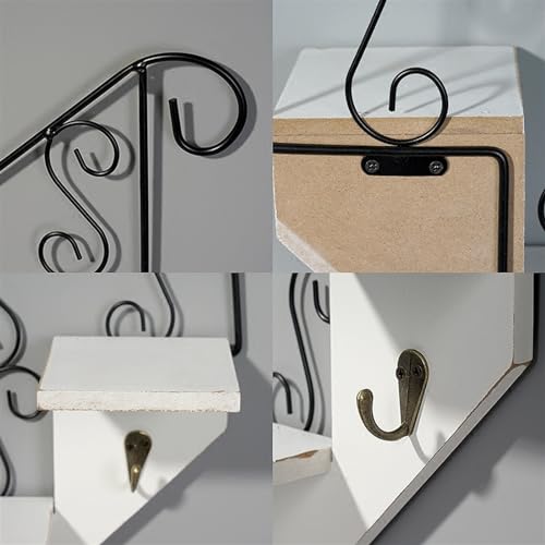 Étagère murale en fer bleu robuste style suspendu pour décoration pot