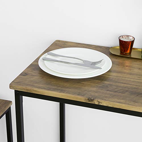 SoBuy OGT36-N Set tafel en 2 Stoelen Eettafel met 2 Stoelen voor Keuken Eetkamer Woonkamer - Image 8