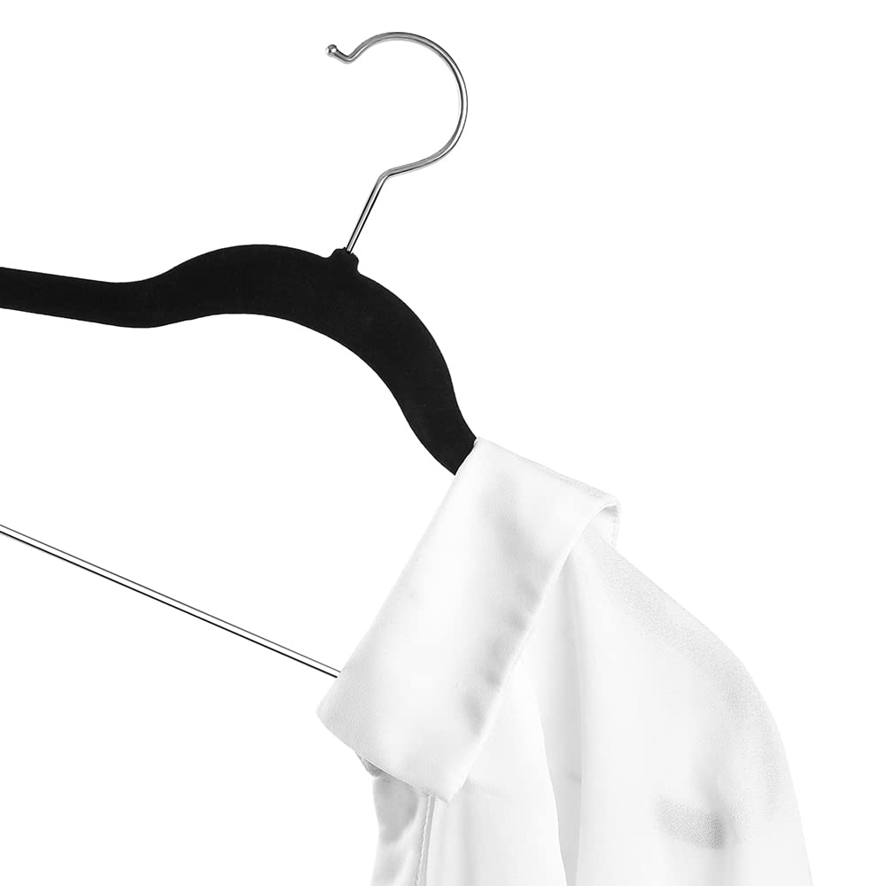 TIMMY Paquete de 30 Perchas para Pantalones, Perchas de Terciopelo de 16.7 Pulgadas de Largo con Clips Ajustables, Resistentes, Antideslizantes, ahorran Espacio, Ganchos giratorios de 360°, Colgador