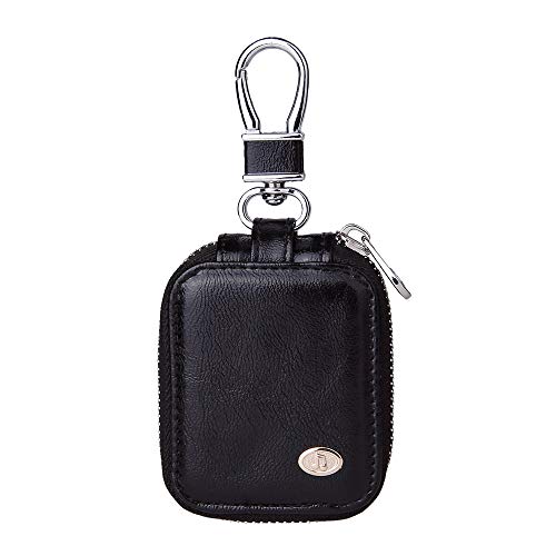 CHANROY Compatible with AirPods Pro and 2 and 1 Portable Premium PU Leather Protective Vintage Style Case Snap Metal Closure Clip AntiScratch Carrying Pouch with Keychain fo