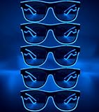 NIWWIN LED Brille, Cyberpunk LED Brille, flexibler Draht Neon Brille,Flashing LED Sonnenbrille Kostüme für Cosplay, Bar, Club, Partybrille, Geschenk, Party Gadgets, EDM, Halloween (5, Blau)