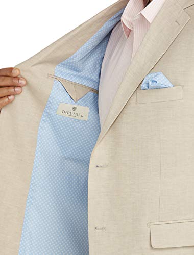 Oak Hill by DXL Big and Tall Jacket-Relaxer Linen-Blend Suit Jacket, Flax2