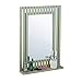 Relaxdays Espejo de Pared con balda, Rectangular, Decoración de baño & Pasillo, Colgante, Bambú, Verde