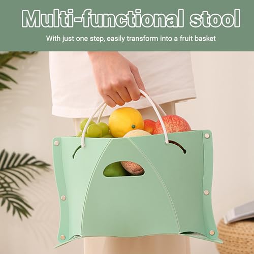 Image of Oligitdi Multifunctional Foldable Stool & Collapsible Shopping & Fruit Basket for Camping, Fishing, Queueing, and Travel