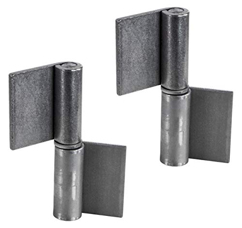 Gedotec Cerniere a saldare per porte in metallo | 2 pezzi | Cerniera a saldare altezza 80 mm | DIN destra | Cerniera per carichi pesanti per cancelli e macchine da giardino