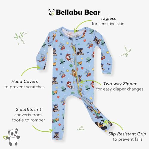 Bellabu Bear Paw Patrol Rayon from Bamboo Convertible Footie for Baby Boys & Girls2