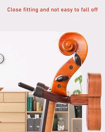 Image of Violin Stand, Mahogany Wood Violin Hook with Hard Case, Adjustable Height for Musicians, Portable Foldable Design for Outdoor Use, Violin Accessories, Violin Musical Instrument Stander