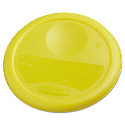 Image of Rubbermaid Commercial Products Plastic Round Food Storage Container with Handle, 4 Quart, Yellow, High Temperature Range Food Organization for Wet /Dry Food in Kitchen /Restaurants /Cafeteria