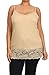 Plus Size Spaghetti Strap Plain Long Lace Trim Tank TOP Layering Cami