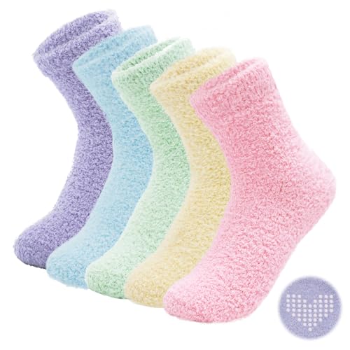 Women's Cozy Fuzzy Warm Plush Slipper Socks Animal Gift Box 3 Pairs Pack Christmas socks