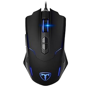 Biijok PC Gaming Maus, RGB LED Gamer Maus 7200DPI Computer Maus mit Kabel Hohe Präzision für Pro Gamer mit 7 programmierbaren Tasten/ergonomisches Design/USB-Wired Maus optisch (Schwarz)