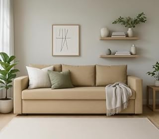 MASTERS OF COVERS Fodera di Ricambio Compatibile con Divano Letto IKEA Friheten, Friheten Divano Letto Fodera, Copridivano Friheten, 225 x 105 x 83 cm (Kaki Chiaro, Poliestere)